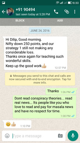 WhatsApp Testimonial 24 June 2016