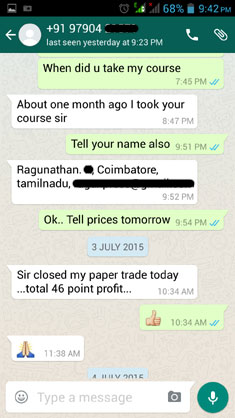 Ragunathan WhatsApp Testimonial