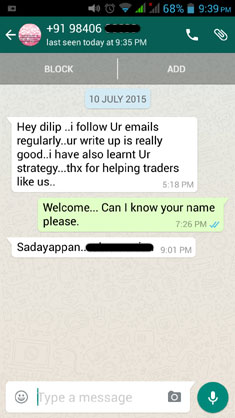 Sadayappan WhatsApp Testimonial