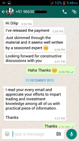 WhatsApp Testimonial - 12 December 2015