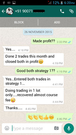 WhatsApp Testimonial - 26 November 2015
