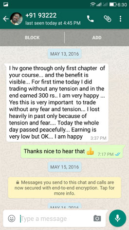 WhatsApp Testimonial 13 May 2016